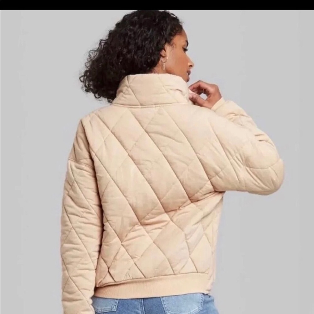 Womens quilted jacket in Cream XS